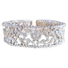 5.00 Carats Round Brillant Shape Diamonds 14k Gold Bracelet