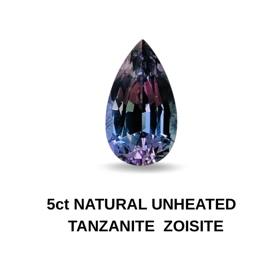 5.00 Ct Natural Zoisite Unheated Tanzanite Violentish Blue Eye Clean Gemstone For Sale 2