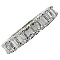 5.00 CTW Emerald Cut Diamond Platinum Eternity Wedding Band Ring