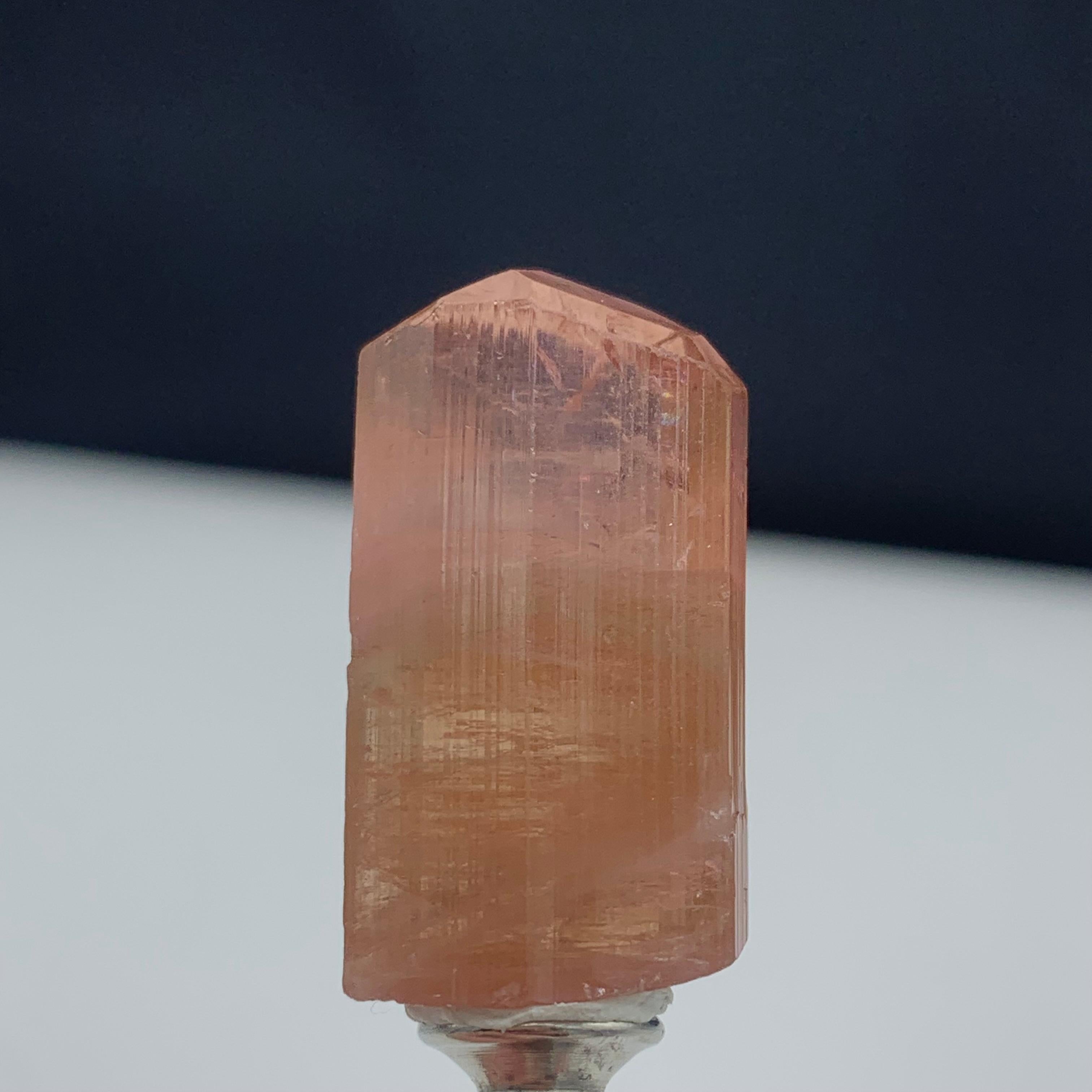 Rock Crystal 50.00 Carat Amazing Peach Color Terminated Tourmaline Crystal From Afghanistan For Sale
