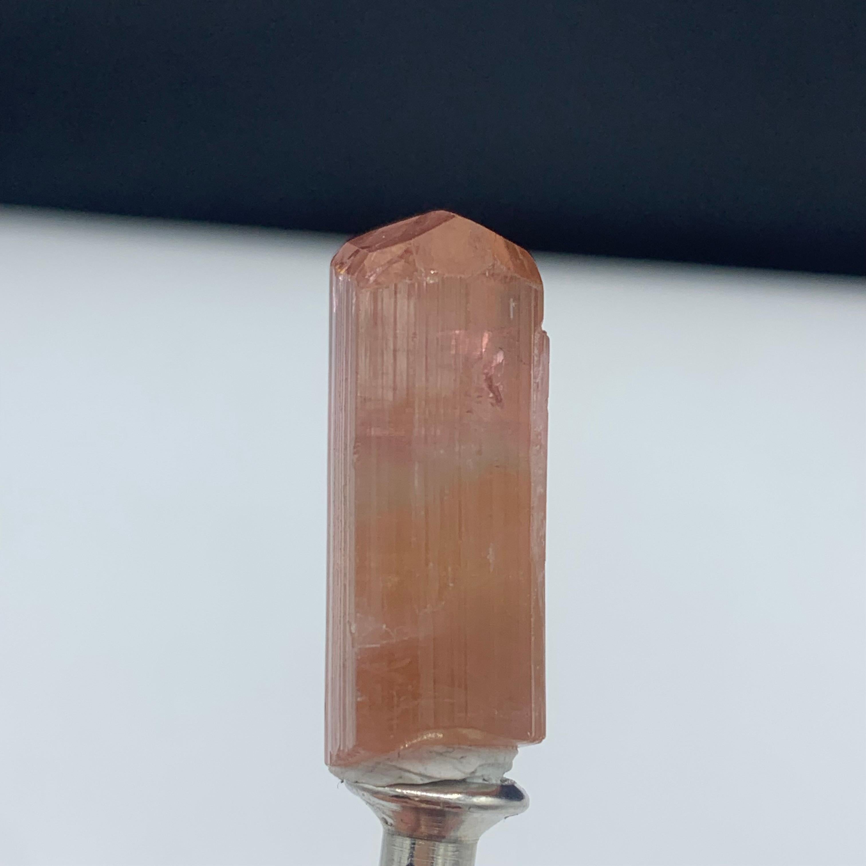 50.00 Carat Amazing Peach Color Terminated Tourmaline Crystal From Afghanistan For Sale 1