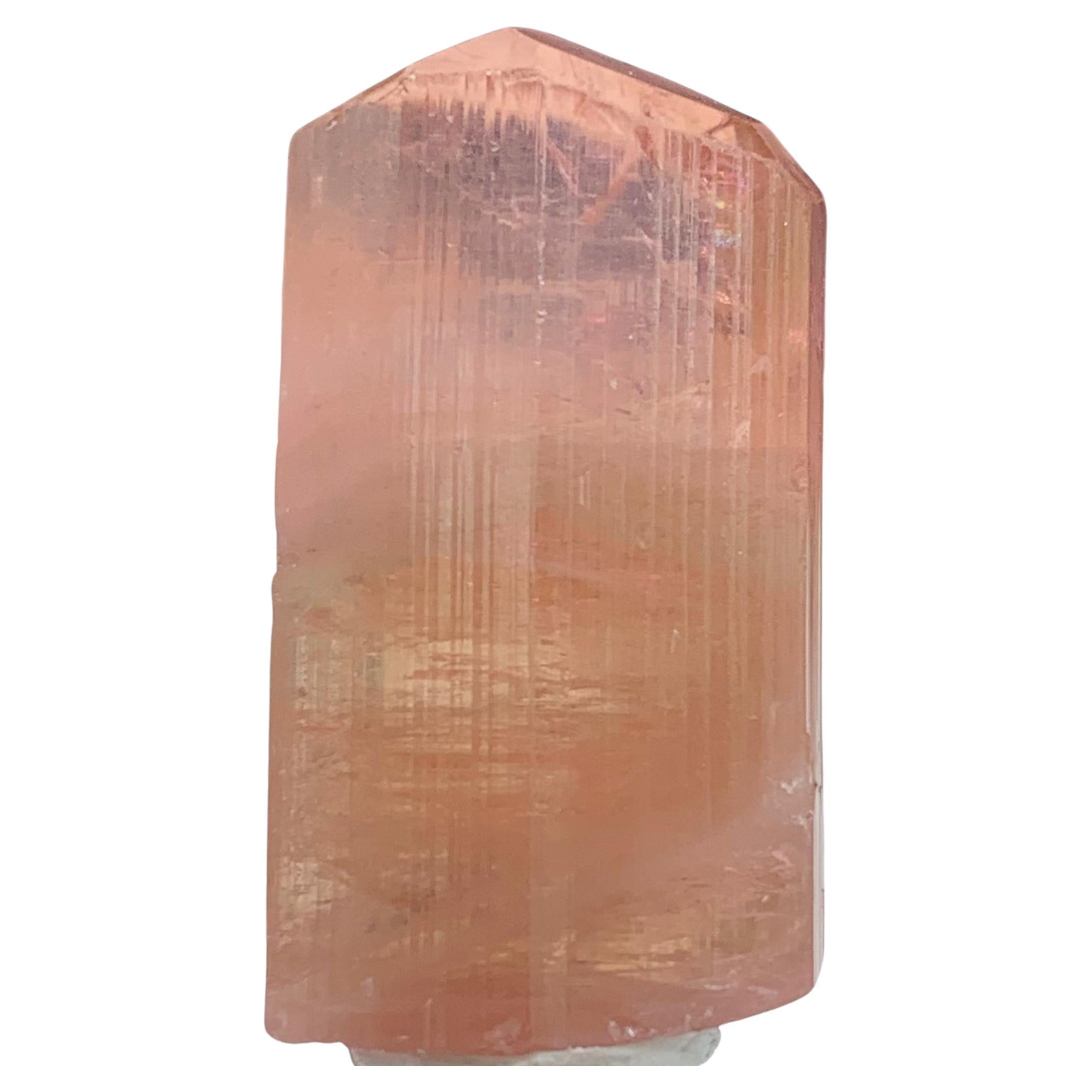 50.00 Carat Amazing Peach Color Terminated Tourmaline Crystal From Afghanistan For Sale