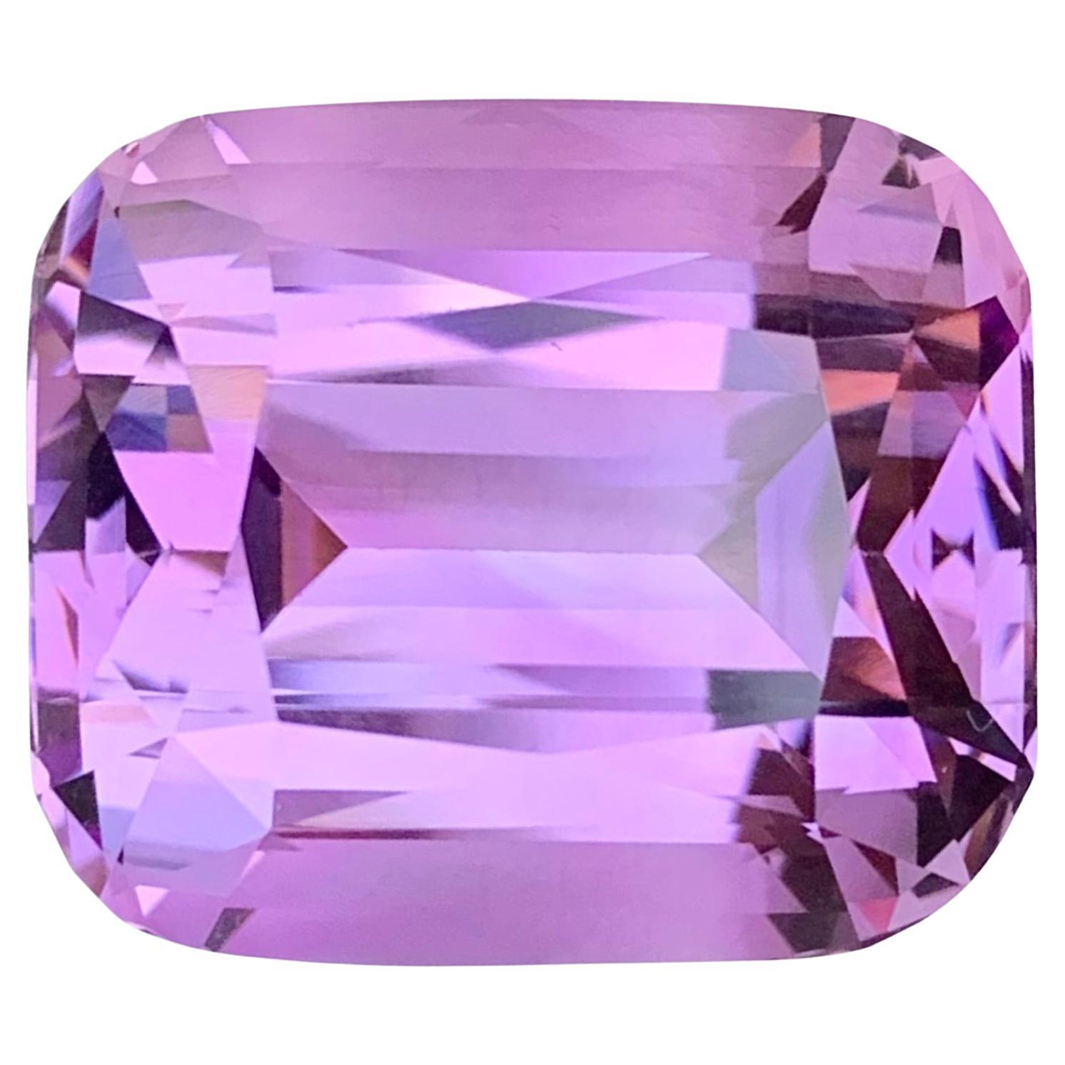 50.00 Carat Natural Loose Lavender Purple Amethyst Cushion Shape Gem