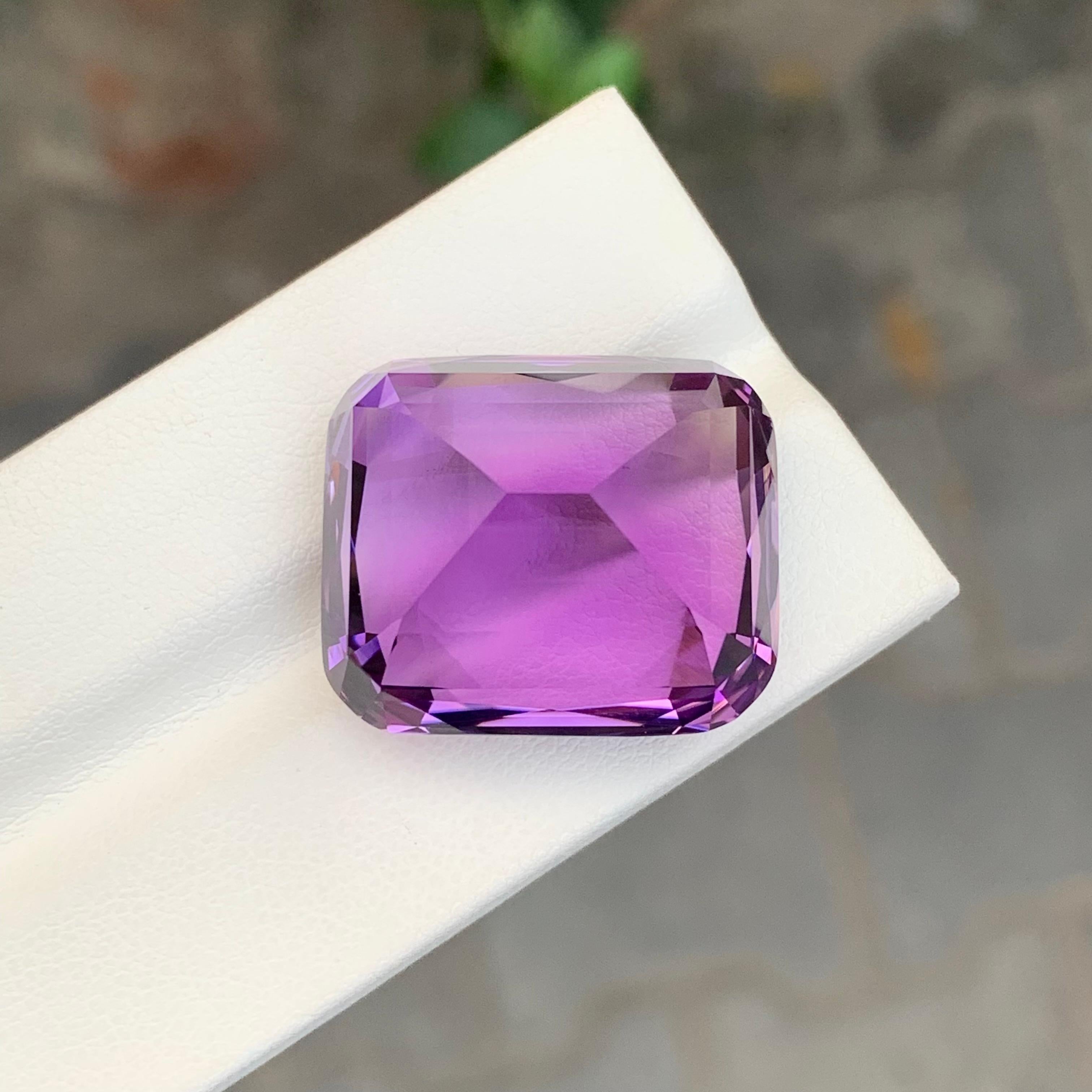 50.00 Karat Loser Amethyst Edelstein Cushion Cut im Angebot 5