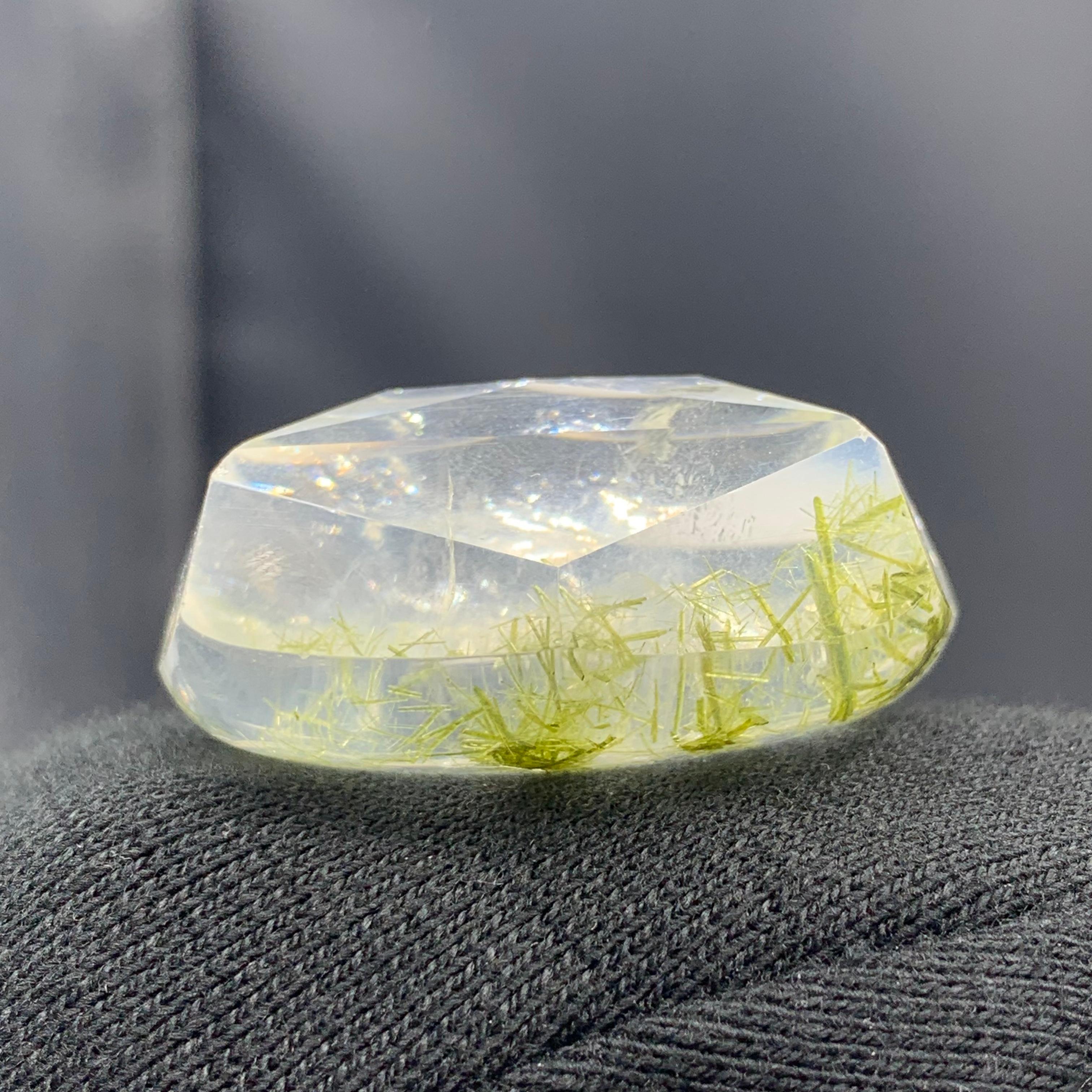 Rock Crystal 50.00 Gram Lovely Forest Green Color Epidote included Quartz from Pakistan  For Sale