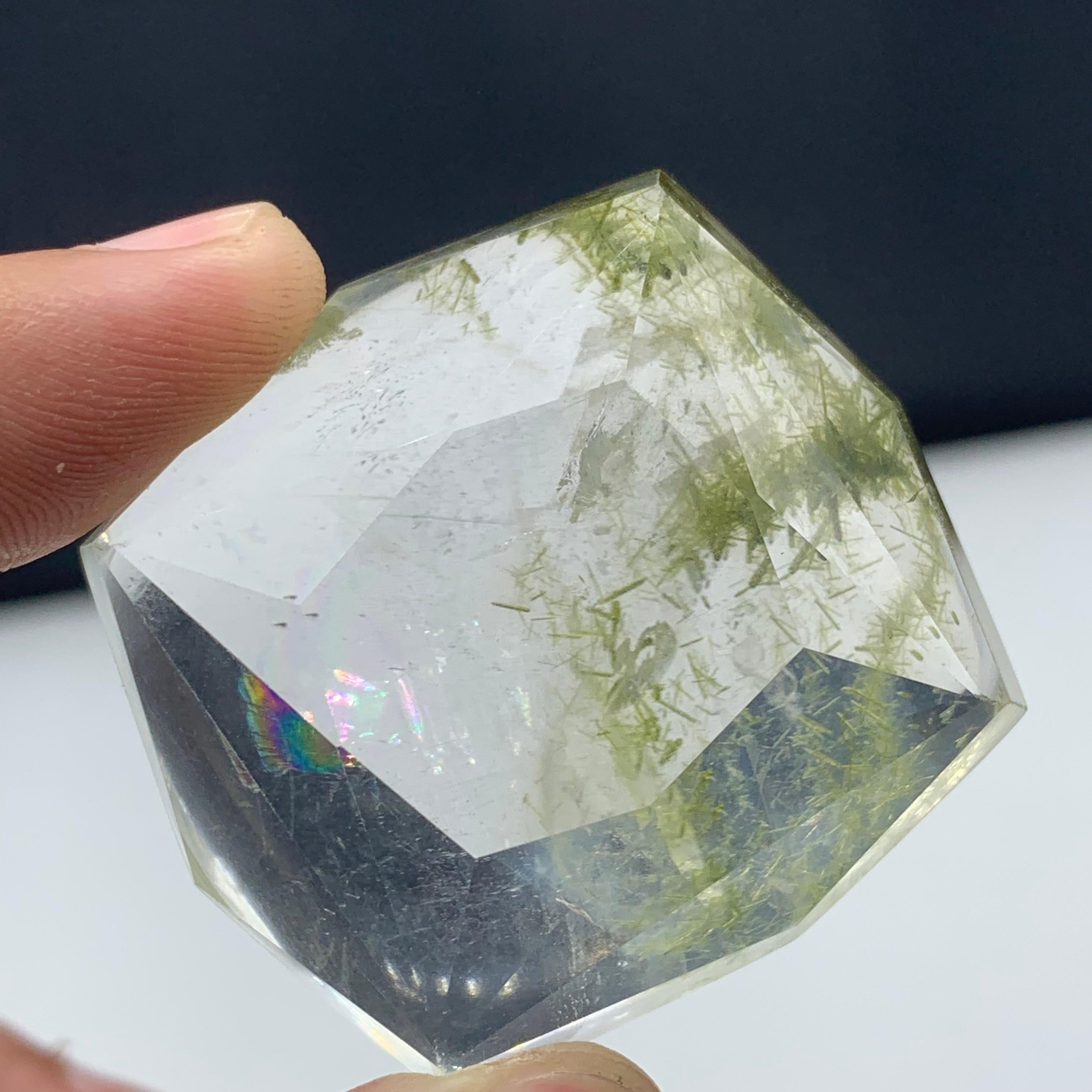 50.00 Gram Lovely Forest Green Color Epidote included Quartz from Pakistan  For Sale 8