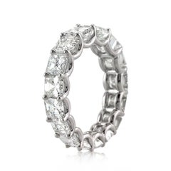 5.00ct Asscher Cut Diamond Eternity Band in 18k White Gold