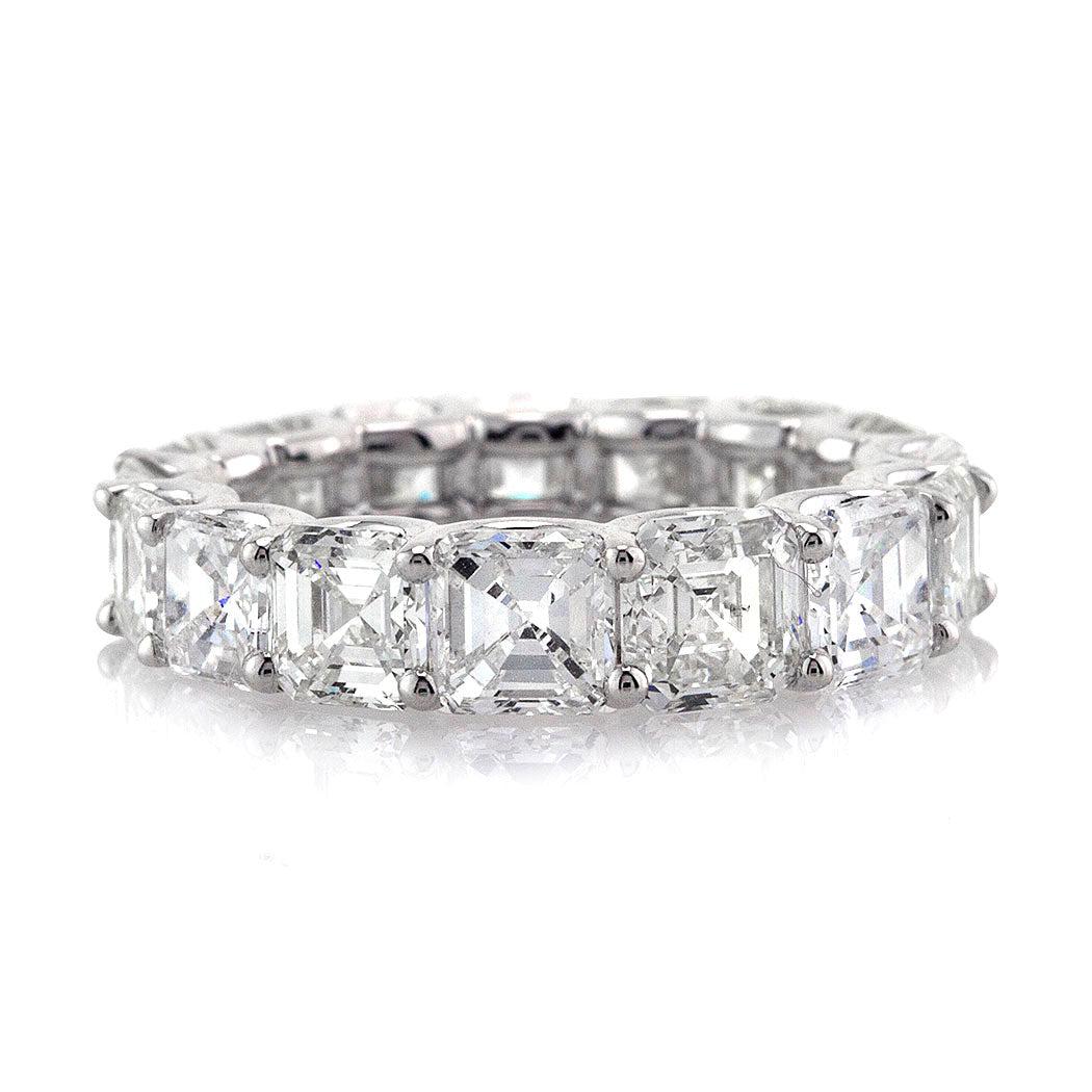 5.00ct Asscher Cut Diamond Eternity Band in 18k White Gold
