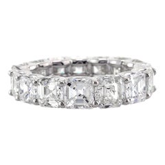 5.00ct Asscher Cut Diamond Eternity Band in 18k White Gold