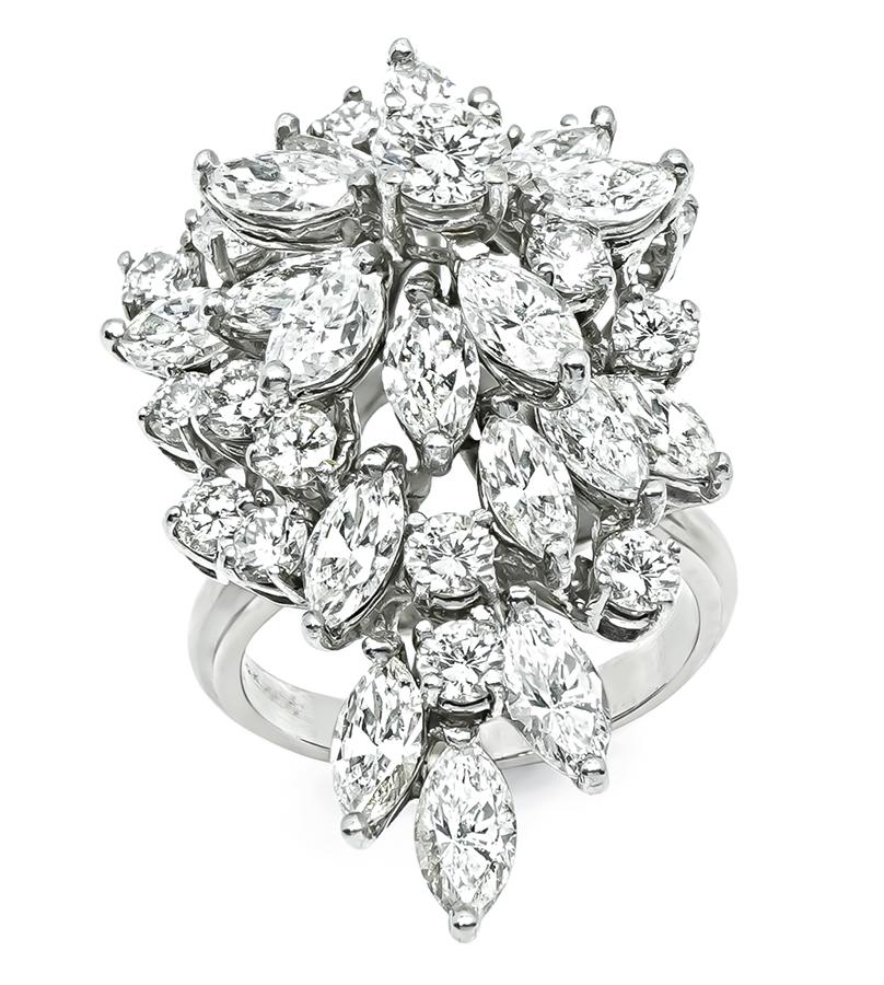 5.00ct Diamond 18k White Gold Cocktail Ring