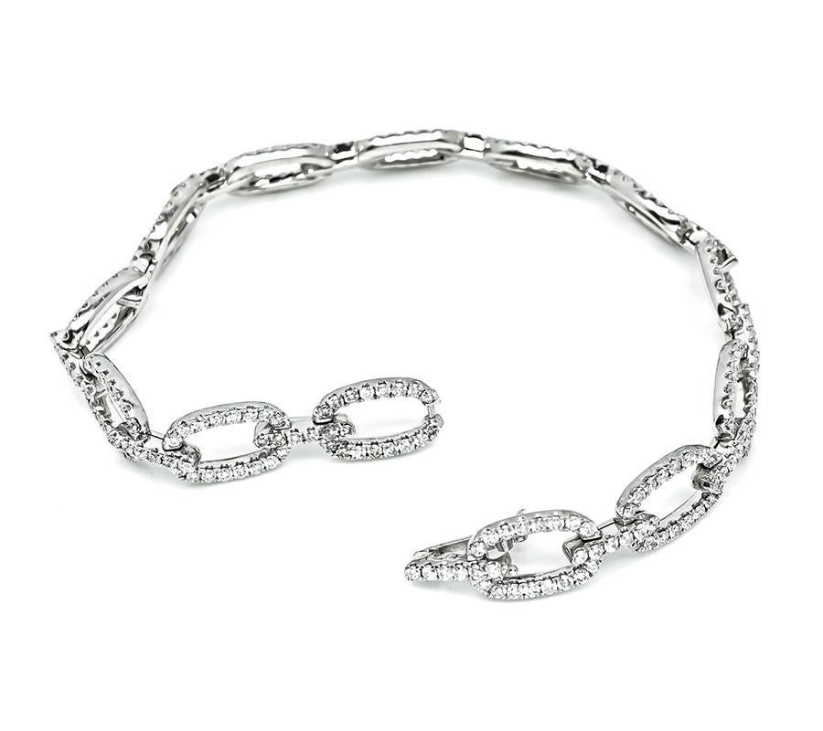 5.00ct Diamond Gold Bracelet In Good Condition For Sale In New York, NY