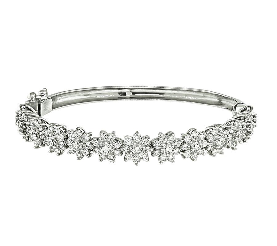 Taille ronde Bracelet en platine avec 5.00ct de diamant en vente