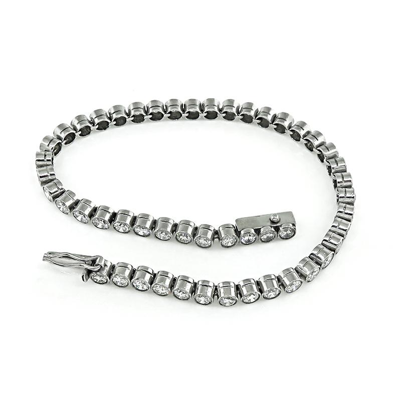 Round Cut 5.00ct Diamond Tennis Bracelet For Sale