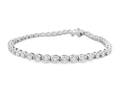5.00ct Natural Diamond Tennis Bracelet in 14K White Gold, 7 Inches