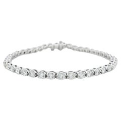 5.00ct Natural Diamond Tennis Bracelet in 14K White Gold, 7 Inches