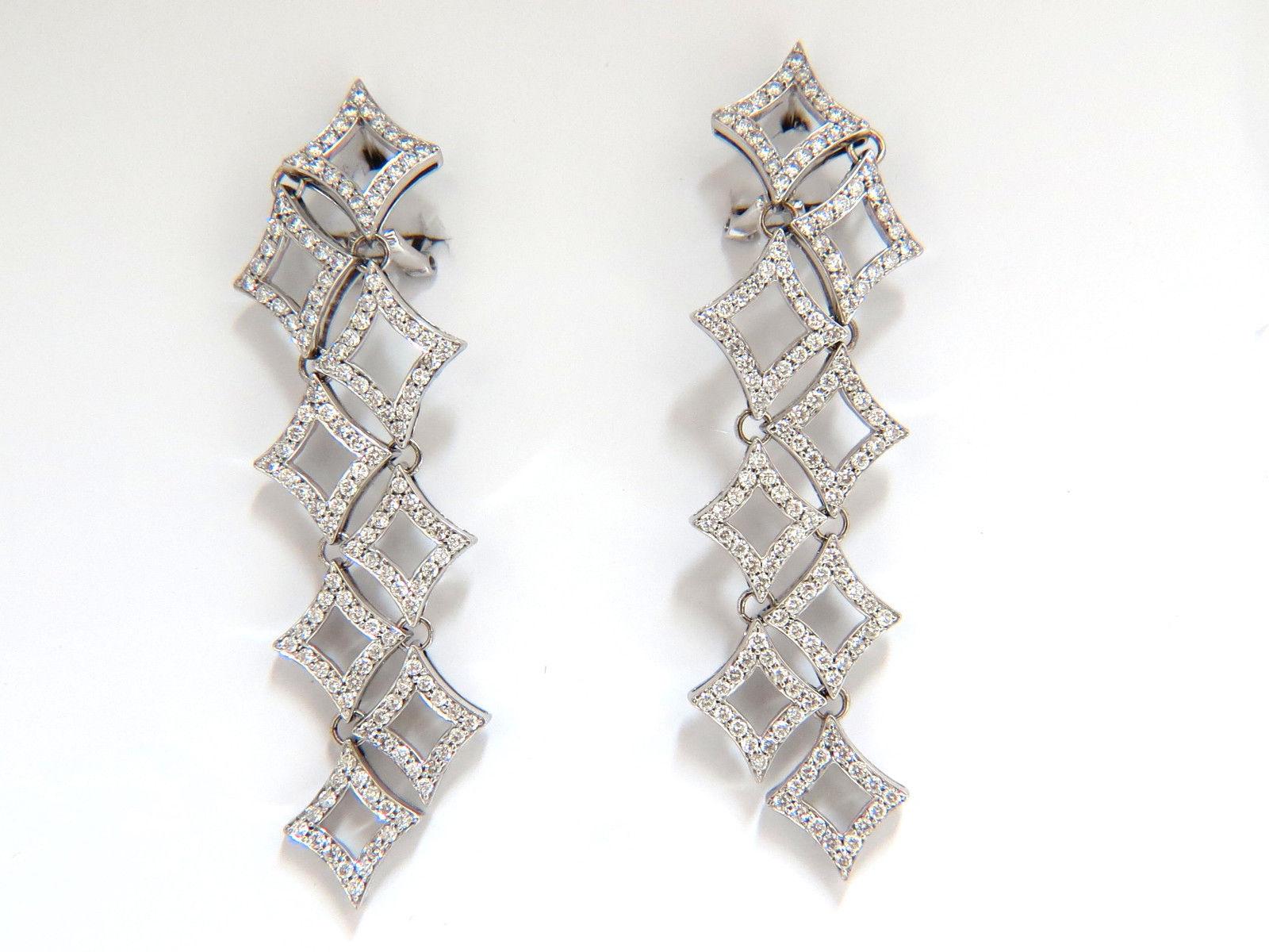 5.00ct diamonds earrings & necklace matching suite 18kt g/vs diamond shaped In New Condition For Sale In New York, NY