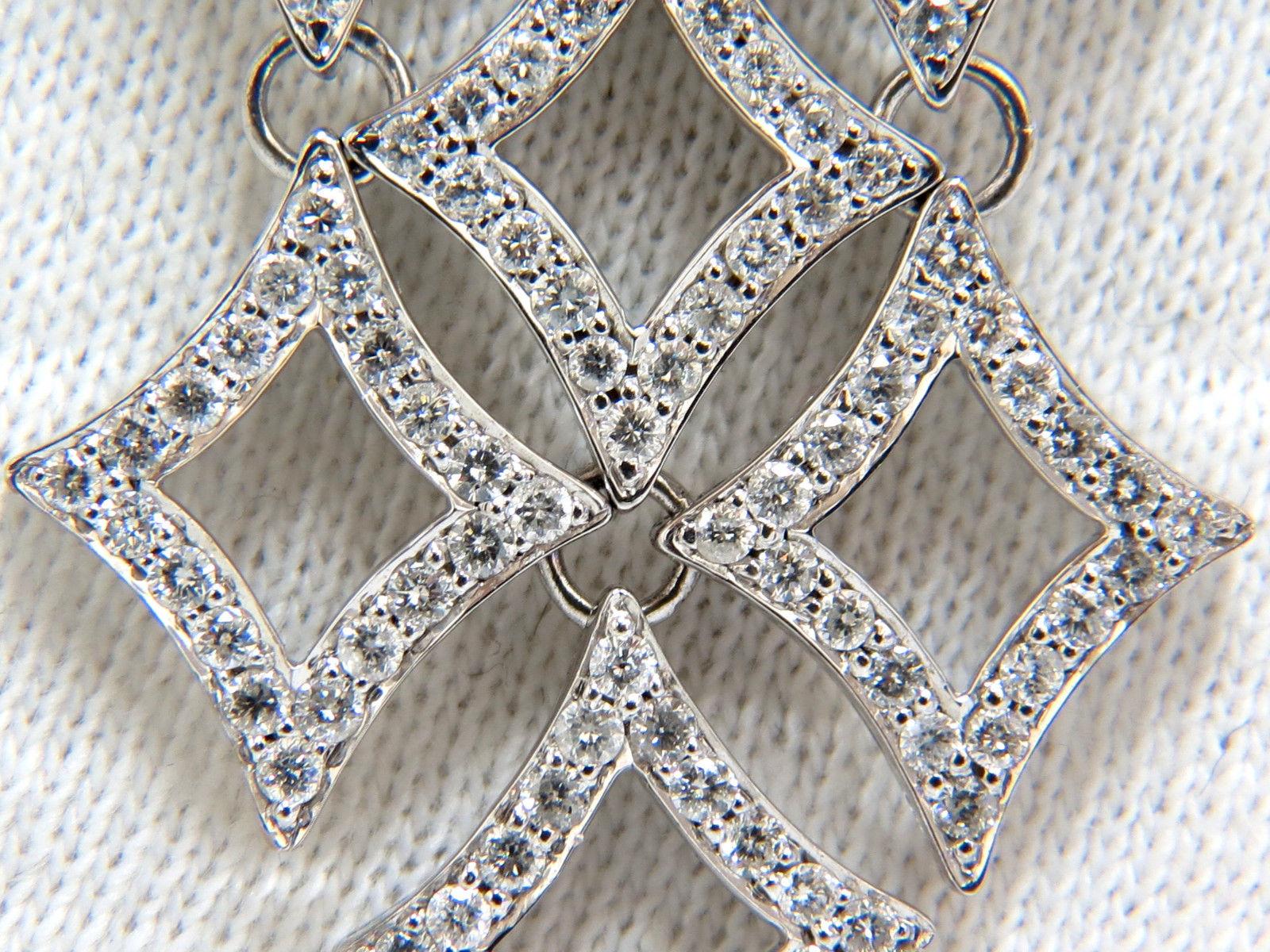 5.00ct diamonds earrings & necklace matching suite 18kt g/vs diamond shaped For Sale 4