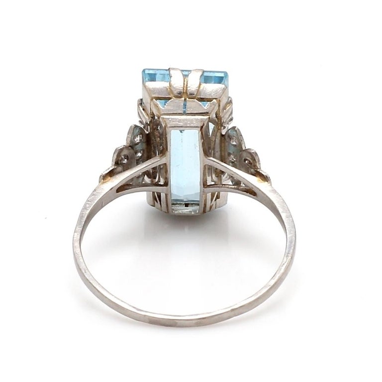 5.00ct Emerald Cut Aquamarine Ring In Excellent Condition For Sale In Scottsdale, AZ