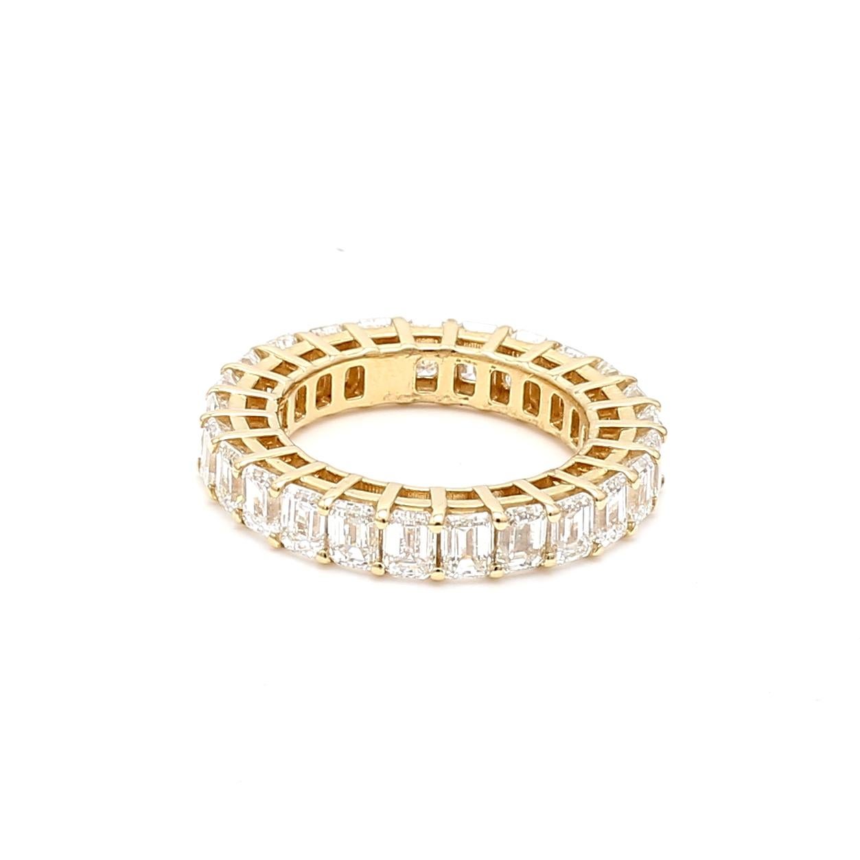5,00 ct Diamante talla esmeralda G/VS1 Anillo de oro amarillo de 18 quilates talla 7 Corte esmeralda en venta