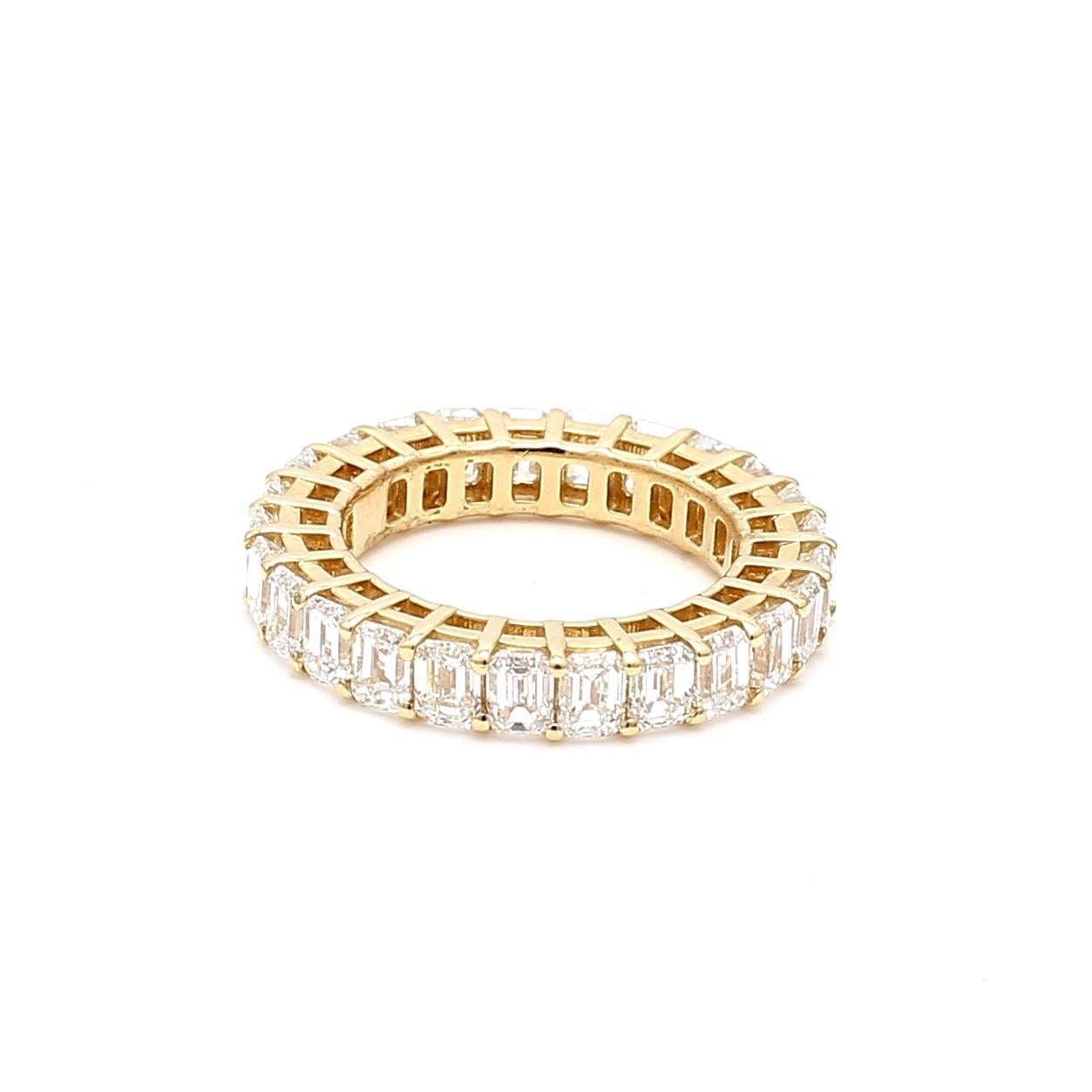 5,00 ct Diamante talla esmeralda G/VS1 Anillo de oro amarillo de 18 quilates talla 7 en Bueno estado para la venta en New York, NY