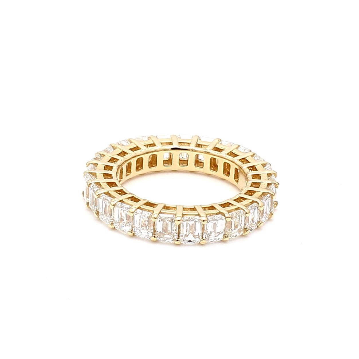 5,00 ct Diamante talla esmeralda G/VS1 Anillo de oro amarillo de 18 quilates talla 7 en venta 4