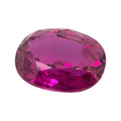 5,00ct Rubino rosso porpora di forma ovale dello Sri Lanka certificato da SSEF e GRS