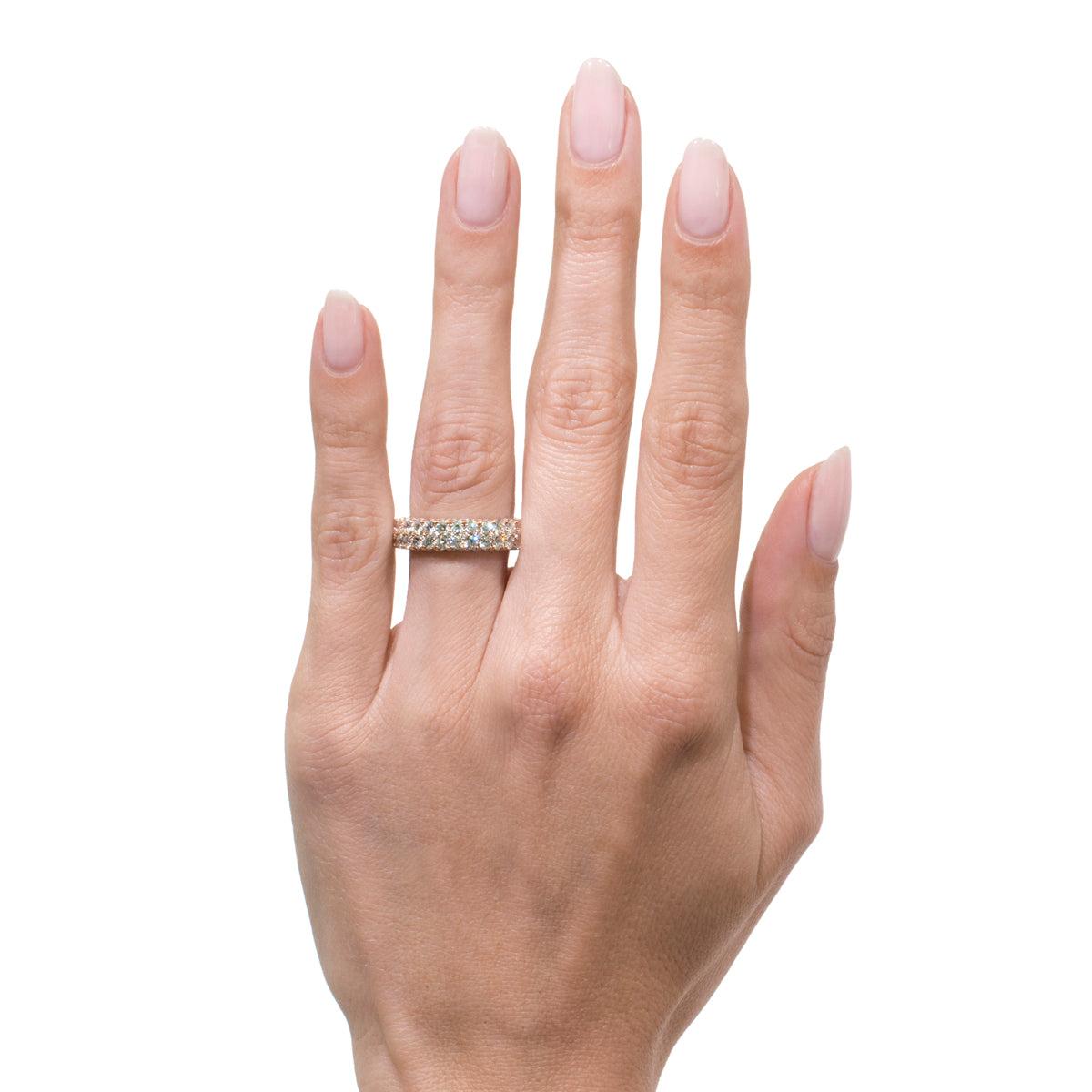 5.00ct Round Brilliant Cut Diamond Three-sided Eternity Band View 4