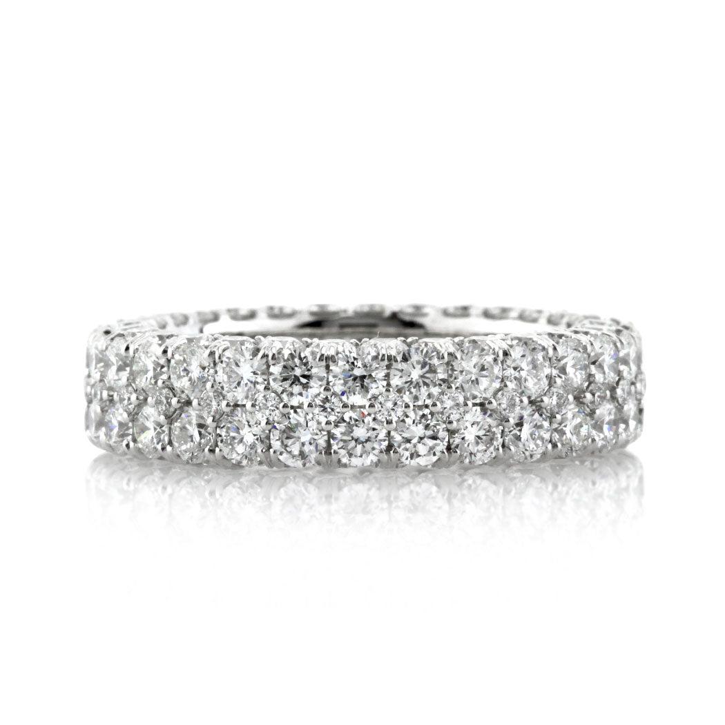 5.00ct Round Brilliant Cut Diamond Three-Sided Eternity Band in 18K White Gold