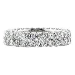 5.00ct Round Brilliant Cut Diamond Three-Sided Eternity Band in 18K White Gold