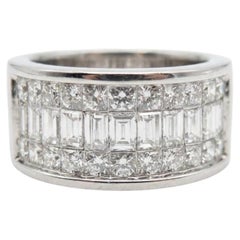 5.00CT VS G Baguette Princess Diamond Band Ring