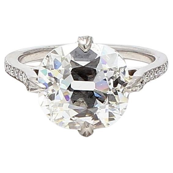 5.01 Carat Cushion Brilliant Shape H-VS2 Diamond Platinum Engagement Ring