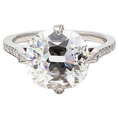 5,01 Karat Kissen Brillant Form H-VS2 Diamant Platin Verlobungsring