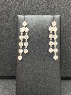 5.01 Carat Diamond Chandelier Earrings in 14k White Gold