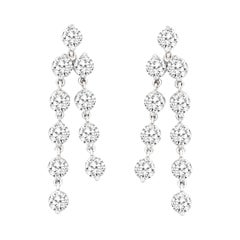 5,01 Karat Diamant-Kronleuchter-Ohrringe aus 14k Weißgold