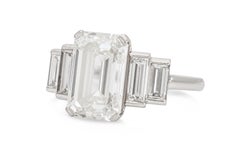 5.01 Carat Emerald Cut Diamond Engagement Ring