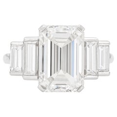 5.01 Carat Emerald Cut Diamond Engagement Ring