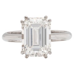 5.01 Carat Emerald-cut Statement 18K White Gold Timeless Brilliance Diamond Ring