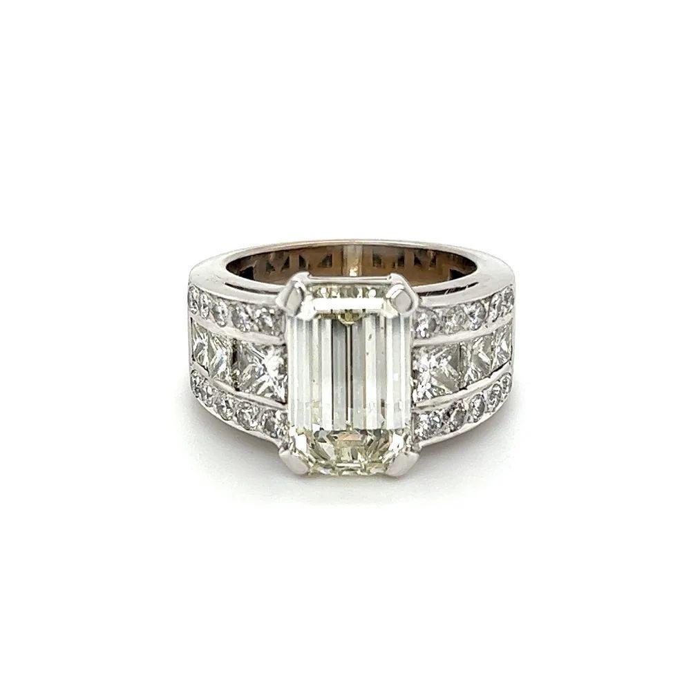 emerald band ring white gold