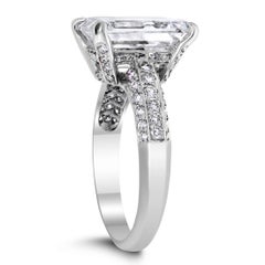 5.01 Carat Emerald Diamond Ring 14K White Gold Radiant Elegance