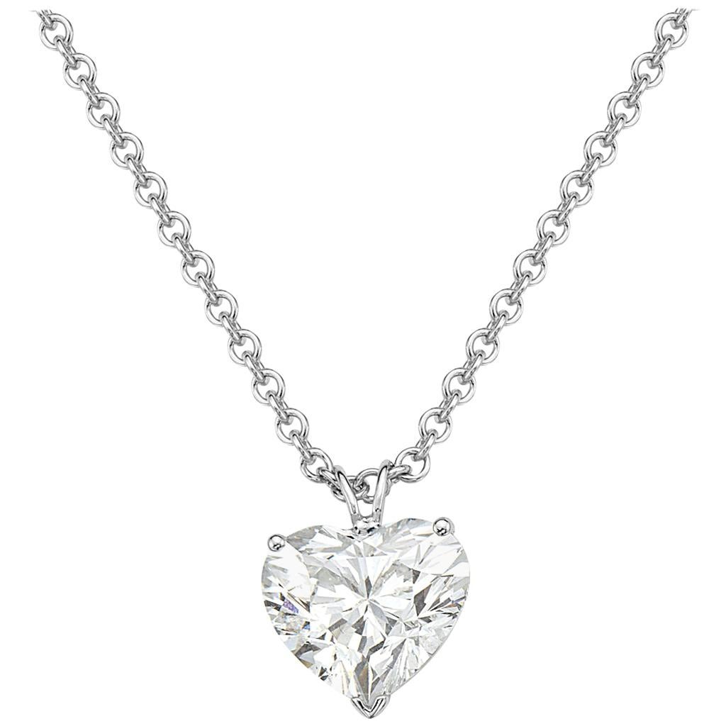 5.01 Carat GIA Certified Diamond Heart Pendant Necklace