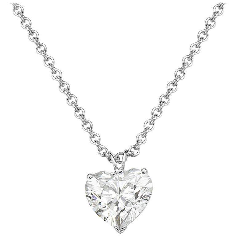 5 01 Carat Gia Certified Diamond Heart Pendant Necklace For Sale At 1stdibs