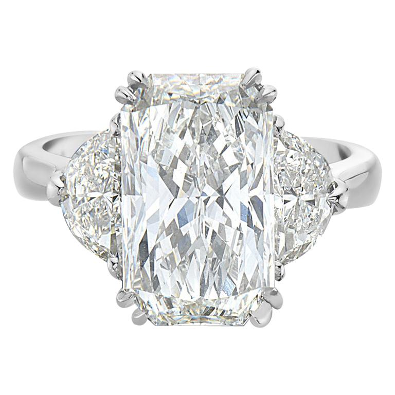 5.01 Carat GIA Rectangular Radiant Diamond Engagement Ring
