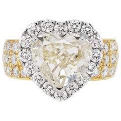 5.01 Carat Heart Shape Diamond 18 Carat Gold Engagement Ring