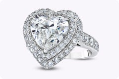 5.01 Carat Heart Shape Halo Diamond Ring Brilliant 18K Gold Heirloom-Worthy Glow