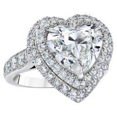 5.01 Carat Heart Shape Halo Diamond Ring Brilliant 18K Gold Heirloom-Worthy Glow