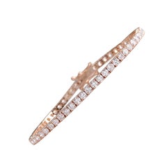 Bracelet tennis en or rose 14 carats avec diamants naturels de 5,01 carats 