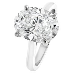 5.01 Carat Oval Diamond Ring Brilliant White 18K Gold Radiant Elegance Signature
