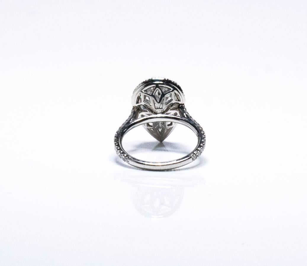 Round Cut 5.01 Carat Pear Shape Diamond Engagement Ring