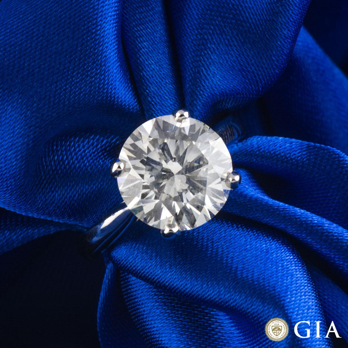GIA zertifizierter runder Brillant-Diamant Solitär Verlobungsring 5,01 Karat J/VVS2 im Zustand „Hervorragend“ im Angebot in London, GB
