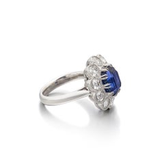 5.01 Carat Round Brilliant Statement Royal Blue Sapphire 14K White Gold